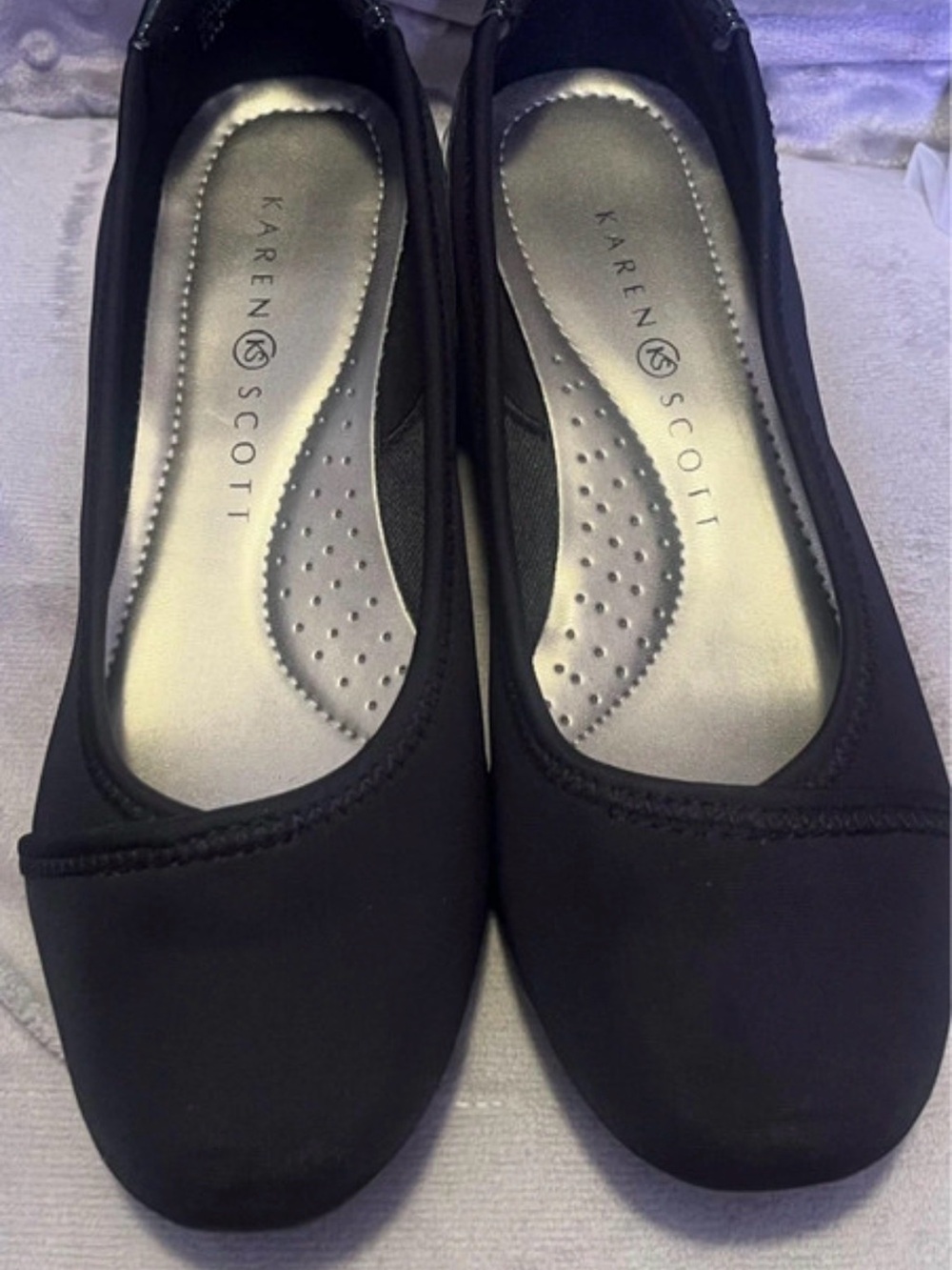 Karen Scott Shoes Woman’s Black Wedges Round Toe